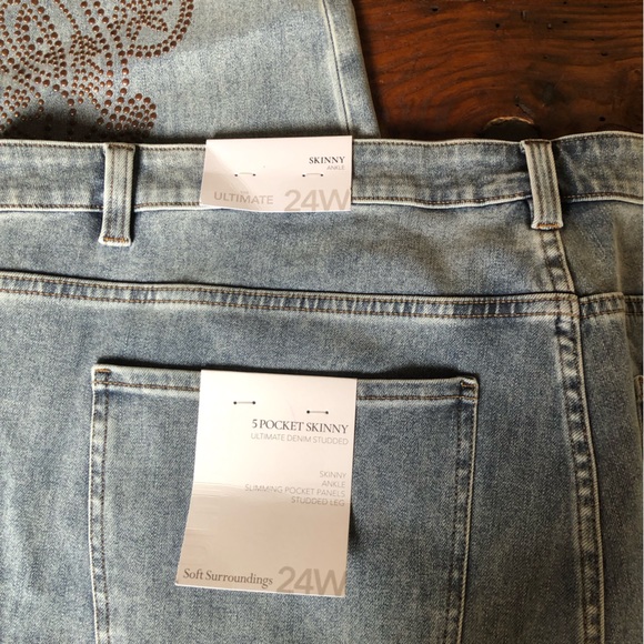 Gorgeous Studded Ultimate Denim Soft Surroundings Plus Size Jeans - Picture 6 of 10